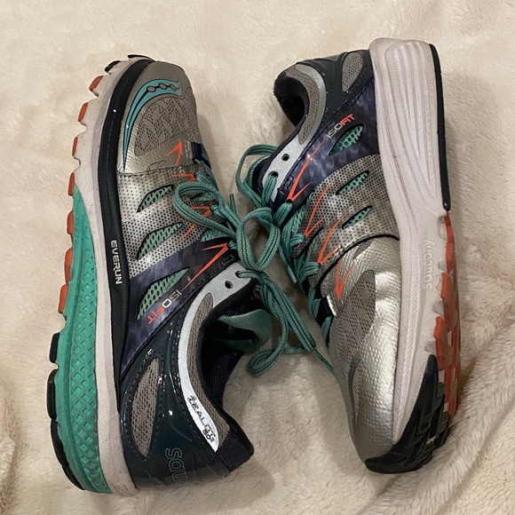 Saucony Zealot ISO 2 Silver Mint Coriander Green Athletic Running Shoes Sz 6 VGC - Picture 8 of 13